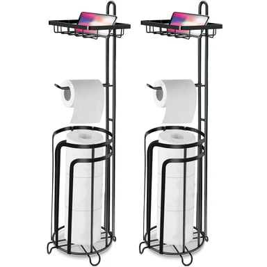 SRD 0237 Support pour essuie-tout en acier inoxydable plat sur pied, à niveaux multiples, lot de 2, offre annuelle, meilleur choix cadeau