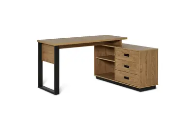 jahnke Eck-Schreibtisch RIVA C 150 E Montana Eiche/Schwarz