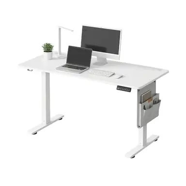 SONGMICSHOME Höhenverstellbarer elektrischer Schreibtisch, 180 x 80 cm, stufenlos verstellbar, Speicherfunktion mit 4 Höhen, Wolkenweiß