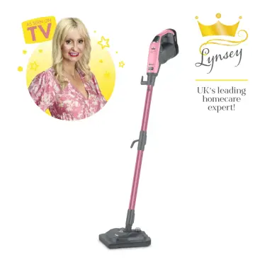 Swan SC30131QOC TV’s Queen of Clean 16-in-1 Steam Mop with 3 Steam Settings, 16 Accessories, Detachable Handheld Function and 5M Power Cord, Pink