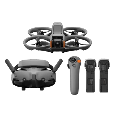 DJI Avata 2 Fly More Combo (3 Akkus), FPV-Drohne mit 4K-Kamera, 69 Minuten max. Flugzeit, Akrobatik auf Tastendruck, mit Propellerschutz, Kameradrohne mit Goggles 3 und RC Motion 3