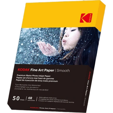 Kodak Papier photo d'art lisse - 50 feuilles texturées - 10 x 15 cm - Finition mate - 230 g/m² - Compatible toutes imprimantes à jet d'encre
