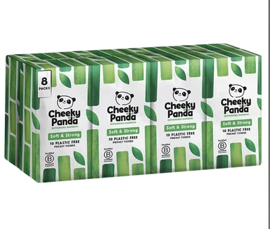 The Cheeky Panda Classic Bamboo Pocket Tissue 8 Packs