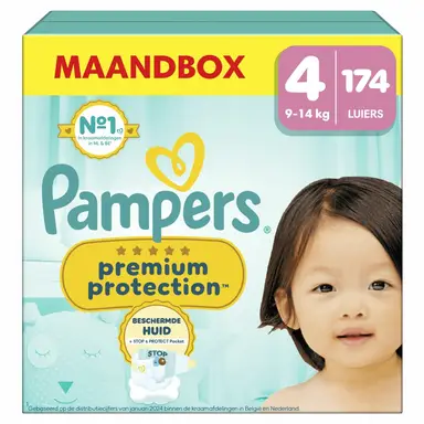 Pampers Premium Protection luiers maat 4 – 174 luiers (grootverpakking)