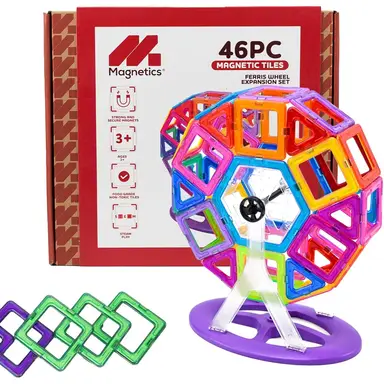Magnetics Magnetic Building Tiles Ferris Wheel 46 Piece Set
