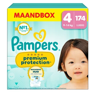 Pampers Premium Protection Luiers Maat 4 – 174 Luiers (Maandbox)