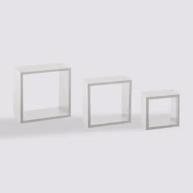 Wandkubus Wit Klein - Set van 3