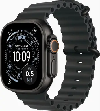 Apple Watch Ultra 3 GPS + Mobiel 49 mm Black Titanium Case met zwarte oceaanband