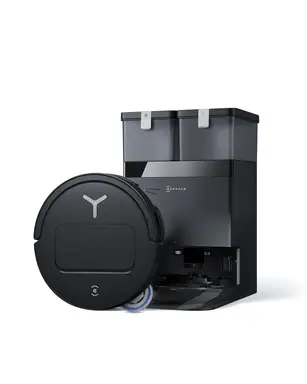 ECOVACS DEEBOT T50 OMNI GEN3 BLACK Saug- & Wischroboter (Schwarz) mit All-in-One OMNI-Station inkl. Reinigungsdosierung, OZMO Turbo 2.0, bis zu 25.000 Pa Saugkraft, TruEdge 2.0 adaptives Kantenwischen, ZeroTangle 3.0, AIVI 3D 3.0, 9 mm Mopp-Anhebung, Heißwasser-Moppwäsche