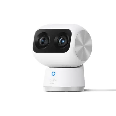 eufy Security Indoor Cam S350 Dual Cameras 4K UHD Indoor Security Camera with 8× Zoom, Ideal for Baby Monitor/Pet & Dog Camera/Home Security, Human/Pet AI, Dual-Band Wi-Fi 6