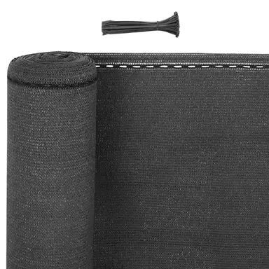 Woltu Zaun-/Tennisnetz 1,2 x 20 m aus HDPE (180 g/m²), Sonnenschutz, Wind- und Staubschutz, Sichtschutz mit Kabelbindern, Anthrazit