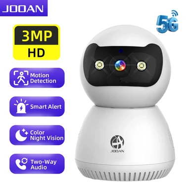 JOOAN 2K Full HD Security Camera with Full-Color Night Vision, Two-Way Audio, Motion Detection, Tracking Recording, Remote Control via Mobile App, Nanny Monitoring, and Safety Surveillance for Family and Pets