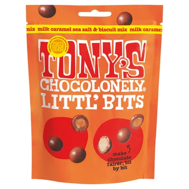 Tony's Chocolonely Milk Chocolate Caramel Sea Salt & Biscuit Bits Mix 100g