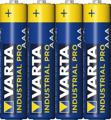 VARTA Batterie Alkaline, Micro, AAA, LR03, 1,5V Industrial Pro, Schrumpffolie (4er-Pack)