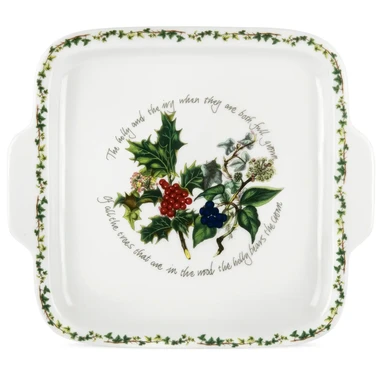 Portmeirion The Holly & The Ivy Square Handled Cake Plate – Single