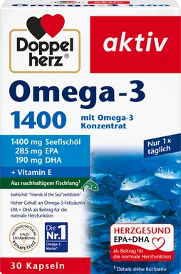Doppelherz Omega-3 1400 mit Omega-3-Konzentrat 30 Kapseln