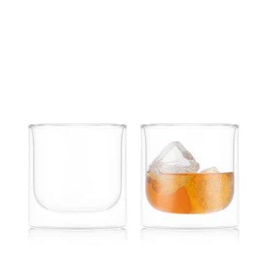 Bodum SKÅL Double Wall Glasses - Set of 2 - 280ml - Whiskey Tumbler