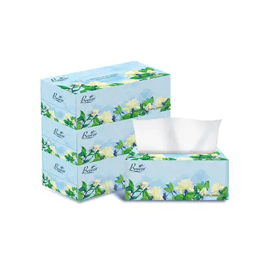 BREEZE Blossom Box Kosmetiktücher Großformat 2-lagig 200 Blatt x 3 Boxen, Insgesamt 600 Blatt, Weich & Hautfreundlich, Nassfest, Blumenmuster, Für Wohnzimmer, Esstisch, Schlafzimmer, Büro