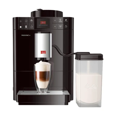 Melitta Caffeo Passione OT F531-102 Vollautomatische Kaffeemaschine mit Milchbehälter, One-Touch-Funktion, Schwarz