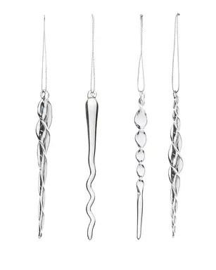 WeRChristmas Clear Mixed Glass Icicles – 20-Piece Set, 14–15cm – Glass Christmas Tree Decorations