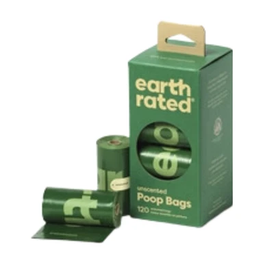 Earth Rated Sacs à déjections sans parfum - 8 rouleaux de 15 sacs