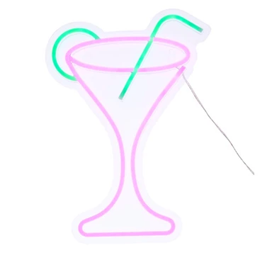 Atmosphera néon mural cocktail LED, hauteur 34.7 cm
