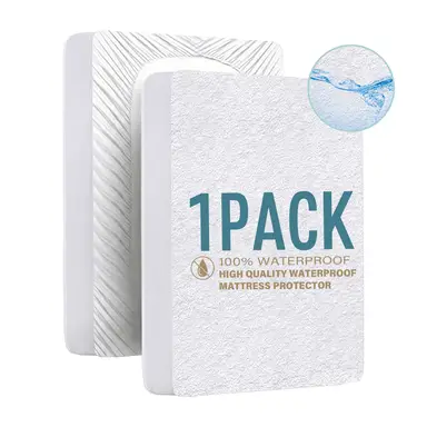 LeBonsoir Waterproof Bedding Mattress Protector， Breathable， Mattress Topper， 30 cm Extra Deep Fitted Sheet， All-Round Elastic， 100% Polyester， (White， 150 x 200cm)