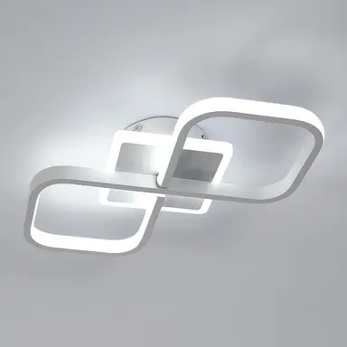 Goeco LED-Deckenleuchte 36W Gold Quadrat Kreis 6000K Kaltweiß für Wohnzimmer Schlafzimmer Esszimmer Büro