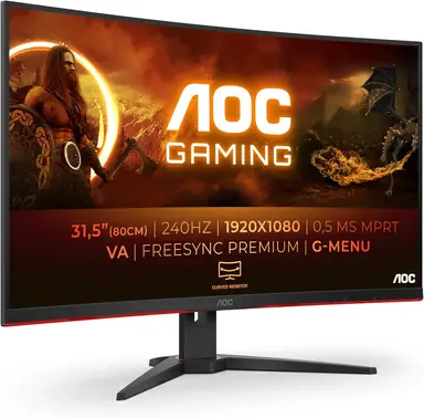 AOC C32G2ZE/BK 31.5" Curved Full HD 240Hz 0.5ms FreeSync Gaming Monitor