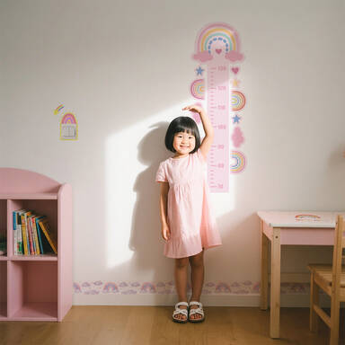 Murgall Rainbow Height Chart Wall Sticker 48x143cm 1 Sheet