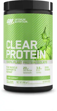 Optimum Nutrition Clear Protein 100% plantaardig eiwitisolaat, citroen-limoen 280 g (10 porties)