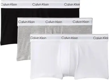 Calvin Klein 3-Pack Low Rise Trunks - Icon Cotton Stretch - White, Black, Grey L