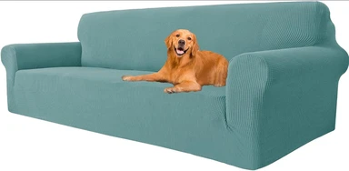 YSTYLE Stretch-Sofabezug, Couchbezug für Couch und Sofa, Möbelschutzbezug für Sofa mit elastischem Boden, 4-Sitzer, LM, Hellblau