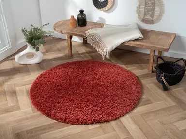 My Flair Teppich "My Shaggy" rund weinrot 100 x 100 cm