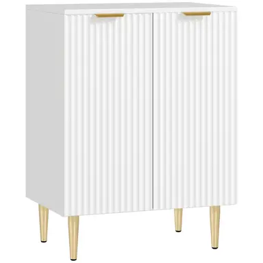 Homcom Sideboard Fluted 2 Doors White/Gold