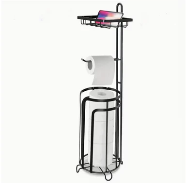 0237 Flat Iron Floor-Mounted Multi-Layer Paper Towel Rack (Set of 2)