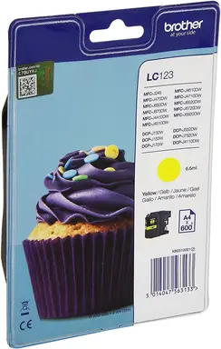 Brother LC123YBP inktcartridge, 1 stuk, origineel, geel