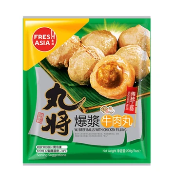 FRESHASIA Frozen Cooked Ball-Shaped Minced Beef stuffed with Seasoned Chicken 200g