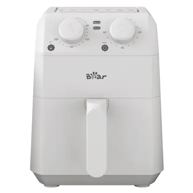 Bear 3 liter compacte airfryer QZG-K12T1, dubbele draaiknop voor tijd en temperatuur, 80–200 °C instelbare warmte, 0–60 min timer, automatische uitschakeling, cool-touch handgreep