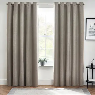 Furn Eyelet Curtains Dawn Blackout Grey W:229xL:229cm