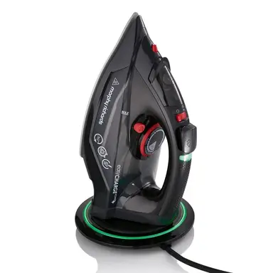 Morphy Richards EasyCHARGE Power+ 2400W Cordless Steam Iron - Black/Red, 303251 