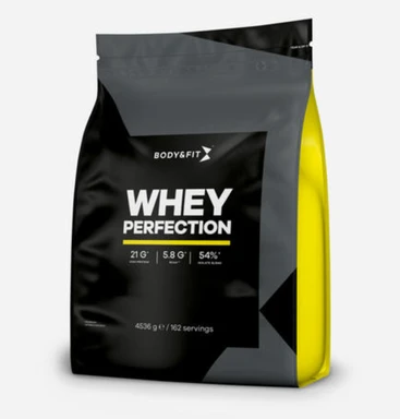 Body&Fit Whey Perfection Aardbeienmilkshake 4,53 kg (162 shakes)
