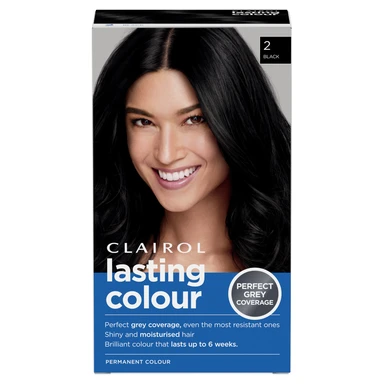 Clairol Lasting Colour Permanent Colour Hair Dye 2 Black 1 Pack