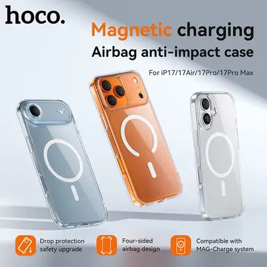 HOCO iPhone 17 ProMagnetic Series Airbag Shockproof Case-Transparent