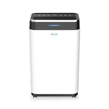 ecoair DC18 MK2 Compressor Dehumidifier – 18 Litres/Day Extraction， 6.5L Tank， Humidistat Control， Energy Efficient – White