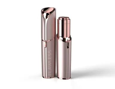 Finishing Touch Flawless Face 3.0 Facial Hair Remover - 18K Gold-Plated Hypoallergenic Head, Built-In LED Light, Battery Operated, Painless Daily Use - Rose Gold, FTFF3B-5