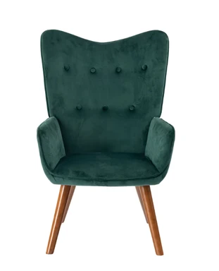 Urban Meuble ARMCHAIR Velvet Green with Wooden Legs & Comfortable