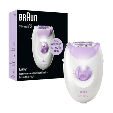 BRAUN Silk-épil 3 3-0000 Epilator for Women, Corded Dry Use, Long-Lasting Hair Removal, Weeks of Smooth Skin, Comfortable Epilation, Purple,Top Gift Picks