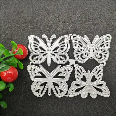 Creative for Butterfly Metal Cutting Dies Stencil Scrapbooking Embossing Tool Paper Cards Album Decoration，Four butterflies