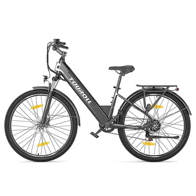 Touroll J1 ST - Vélo électrique enjambement bas 27,5" - 36 V 15,6 Ah - 250 W - noir
